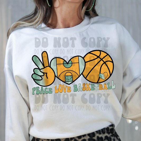PEACE LOVE BASKETBALL - DTF TRANSFER