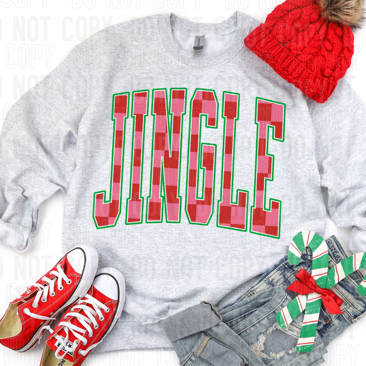 JINGLE TALL CHECKERED - DTF TRANSFER