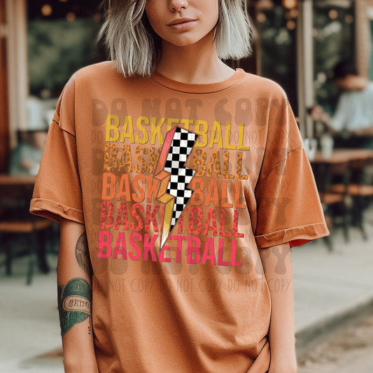 STACKED BASKETBALL BOLT - DTF TRANSFER