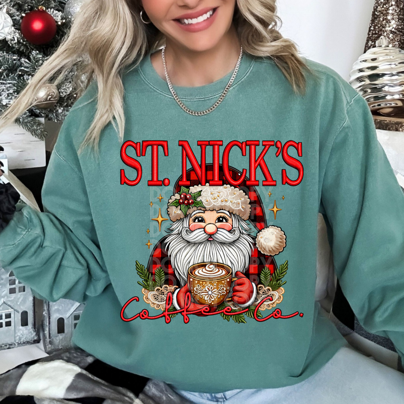 ST NICK'S COFFEE CO FAUX EMBROIDERY - DTF TRANSFER