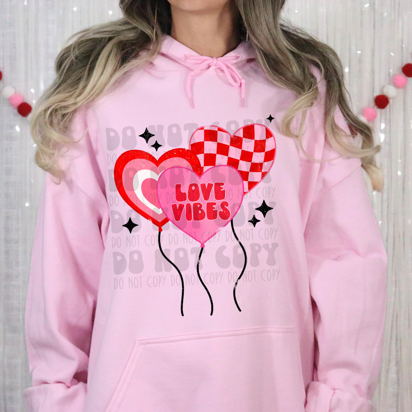 LOVE VIBES BALLOONS DISTRESSED - DTF TRANSFER