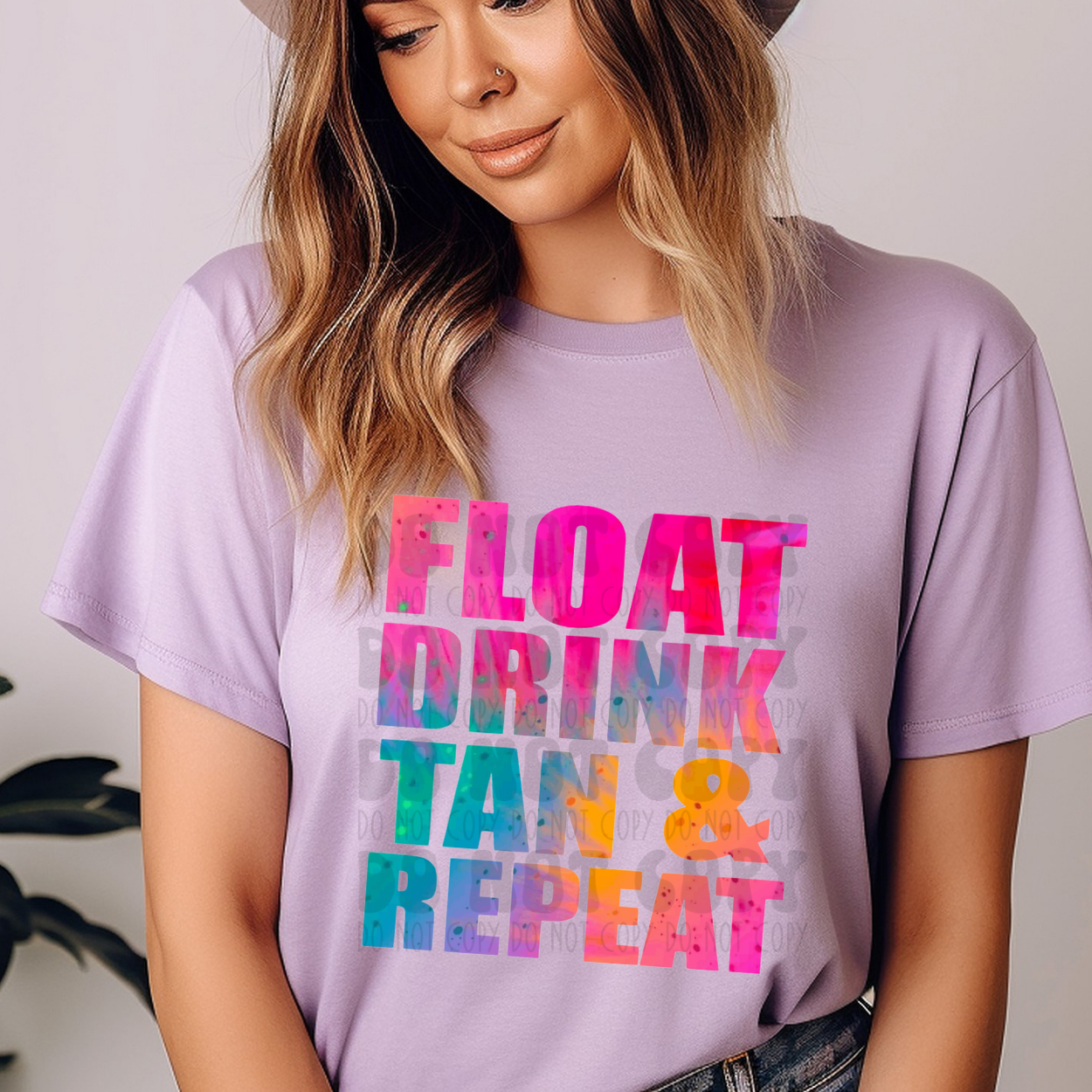 FLOAT DRINK TAN REPEAT - DTF TRANSFER