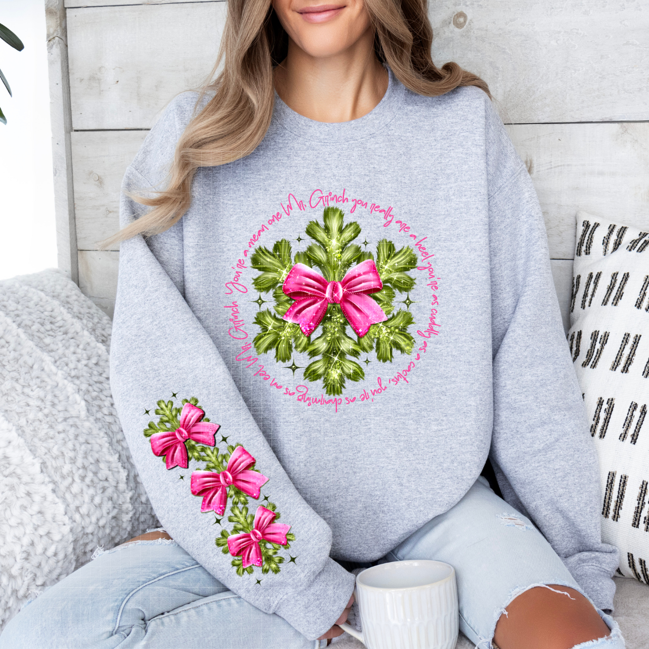 FUR SNOWFLAKE WITH WORDS W/ SLEEVE - DTF TRANSFER