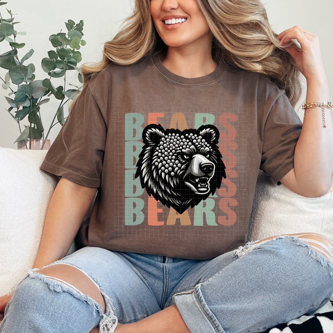 BEARS STACKED RHINESTONES - DTF TRANSFER