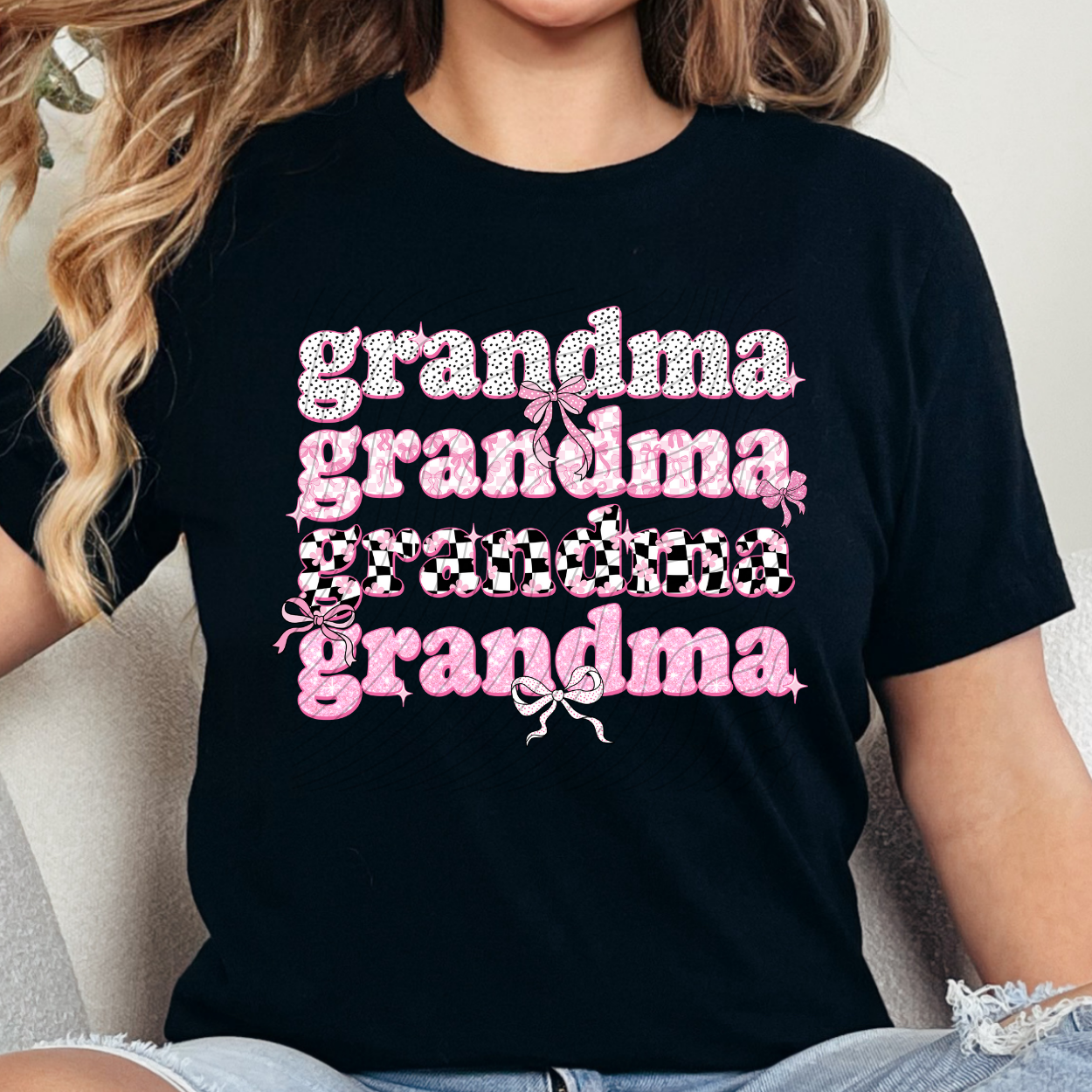 GRANDMA PINK BLK - DTF TRANSFER