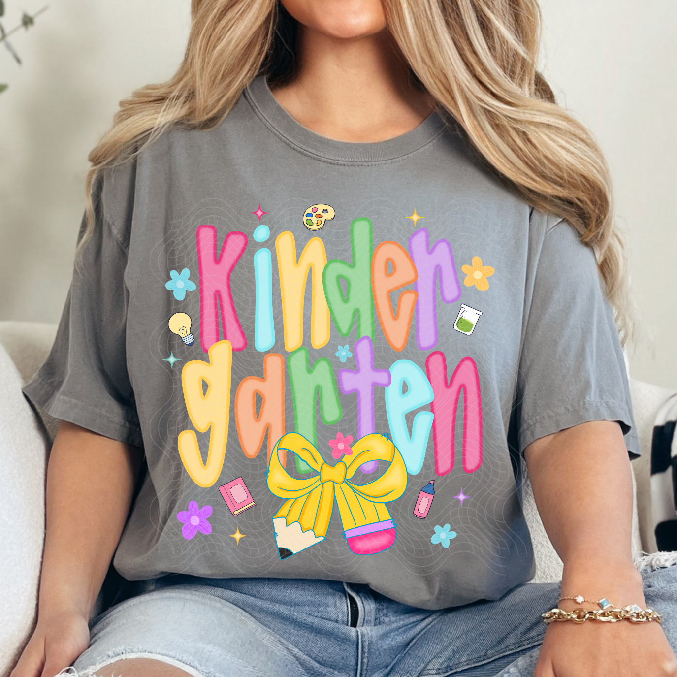KINDERGARTEN PENCIL BOW - DTF TRANSFER