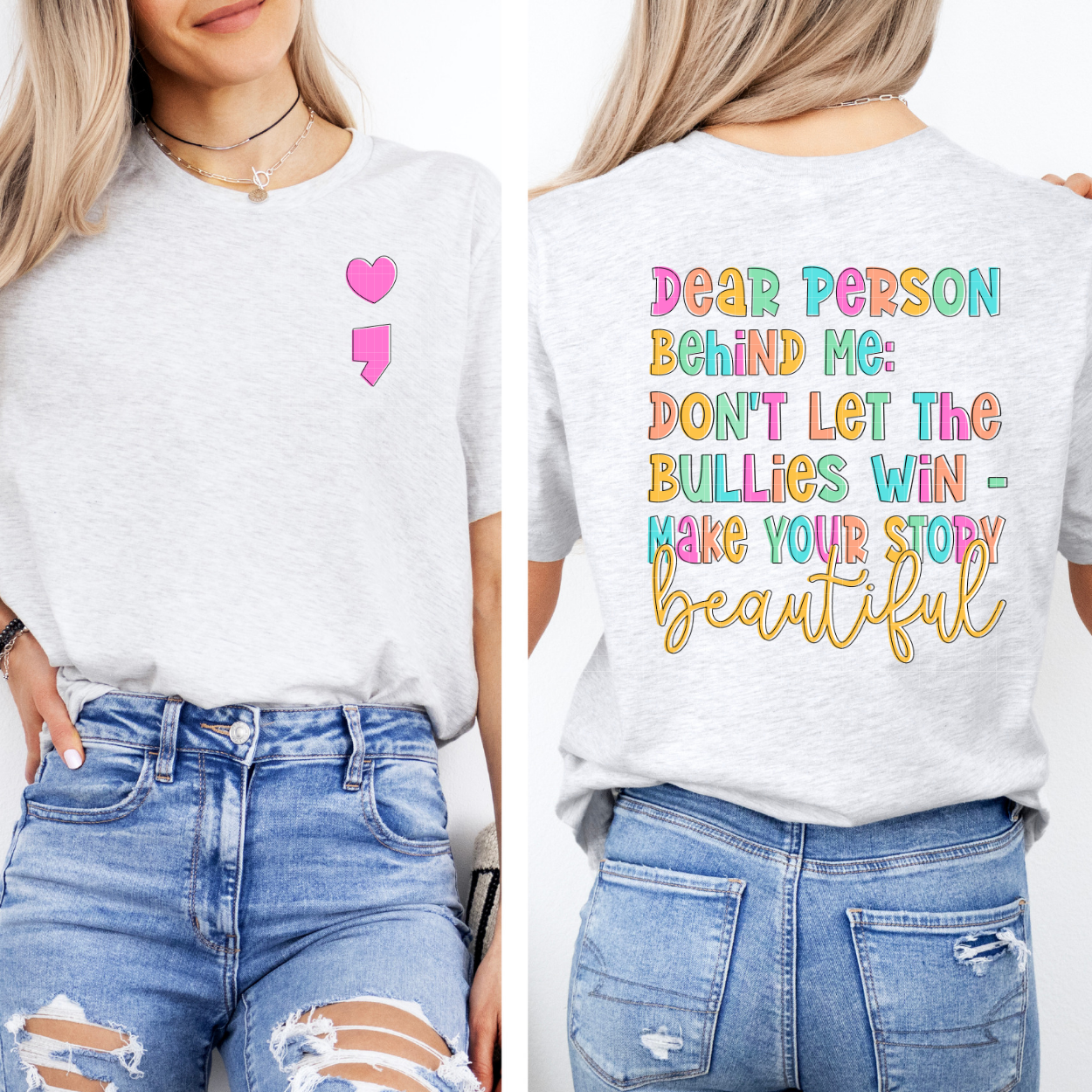 PERSON BEHIND ME, DON'T LET THE BULLIES WIN W/POCKET - DTF TRANSFER