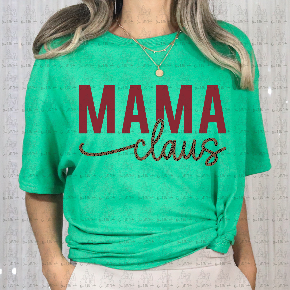 MAMA CLAUS LEOPARD SCRIPT - DTF TRANSFER