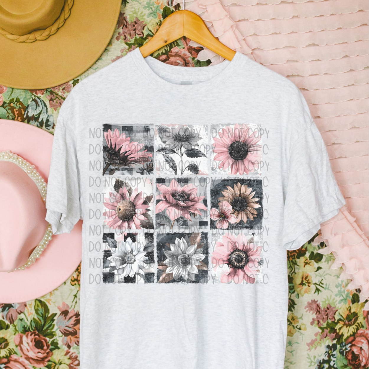 PINK FLOWERS - DTF TRANSFER