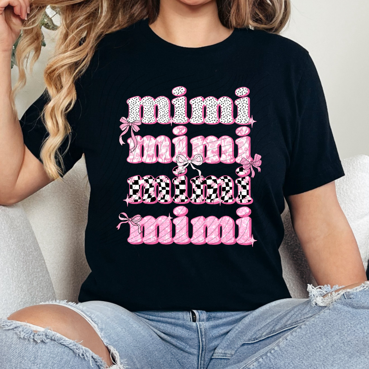 MIMI PINK BLK - DTF TRANSFER