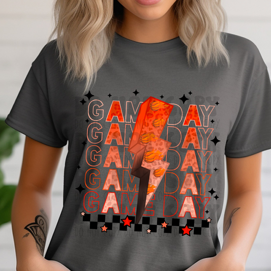 GAME DAY LEOPARD BOLT WITH STARS - DTF TRANSFER