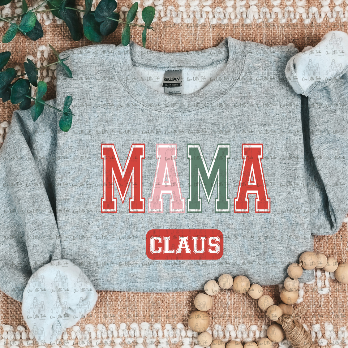 VARSITY MAMA CLAUS RED/GREEN/PINK - DTF TRANSFER