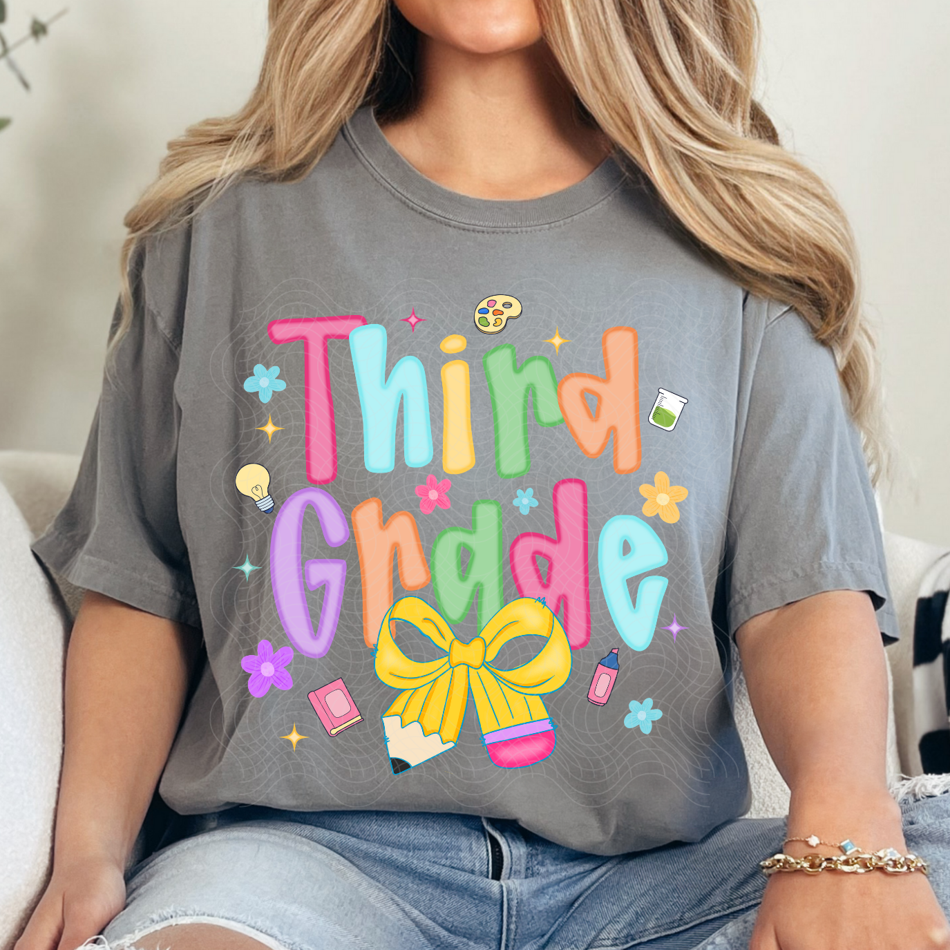 THIRD GRADE PENCIL BOW - DTF TRANSFER