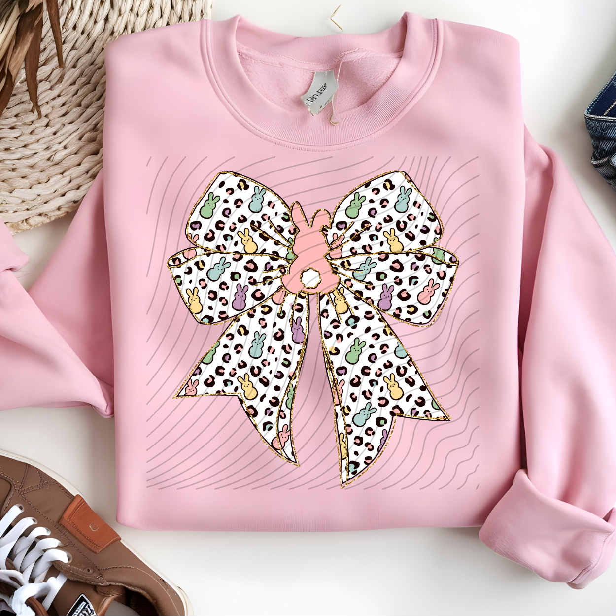 BUNNY LEOPARD BOW - DTF TRANSFER