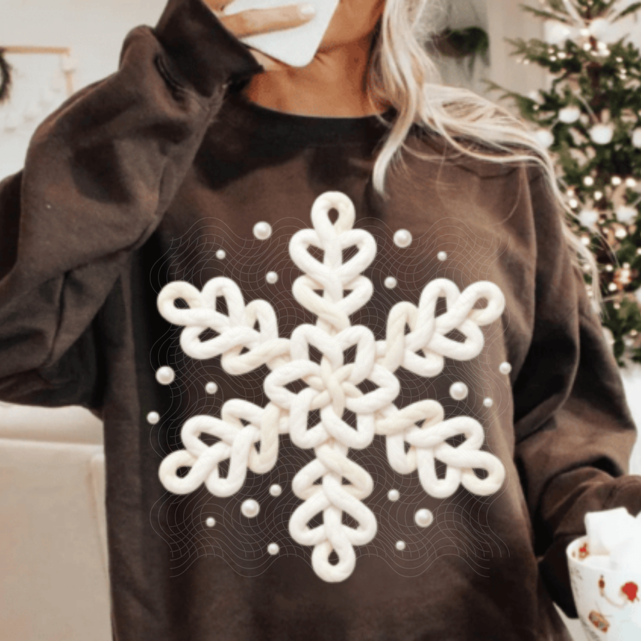 SNOWFLAKE FAUX YARN - DTF TRANSFER