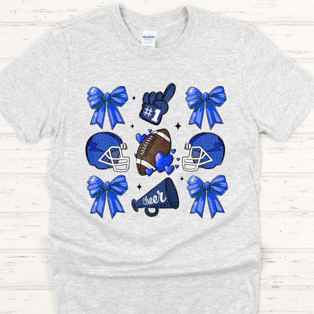 BLUE FOOTBALL COLLAGE - DTF TRANSFER
