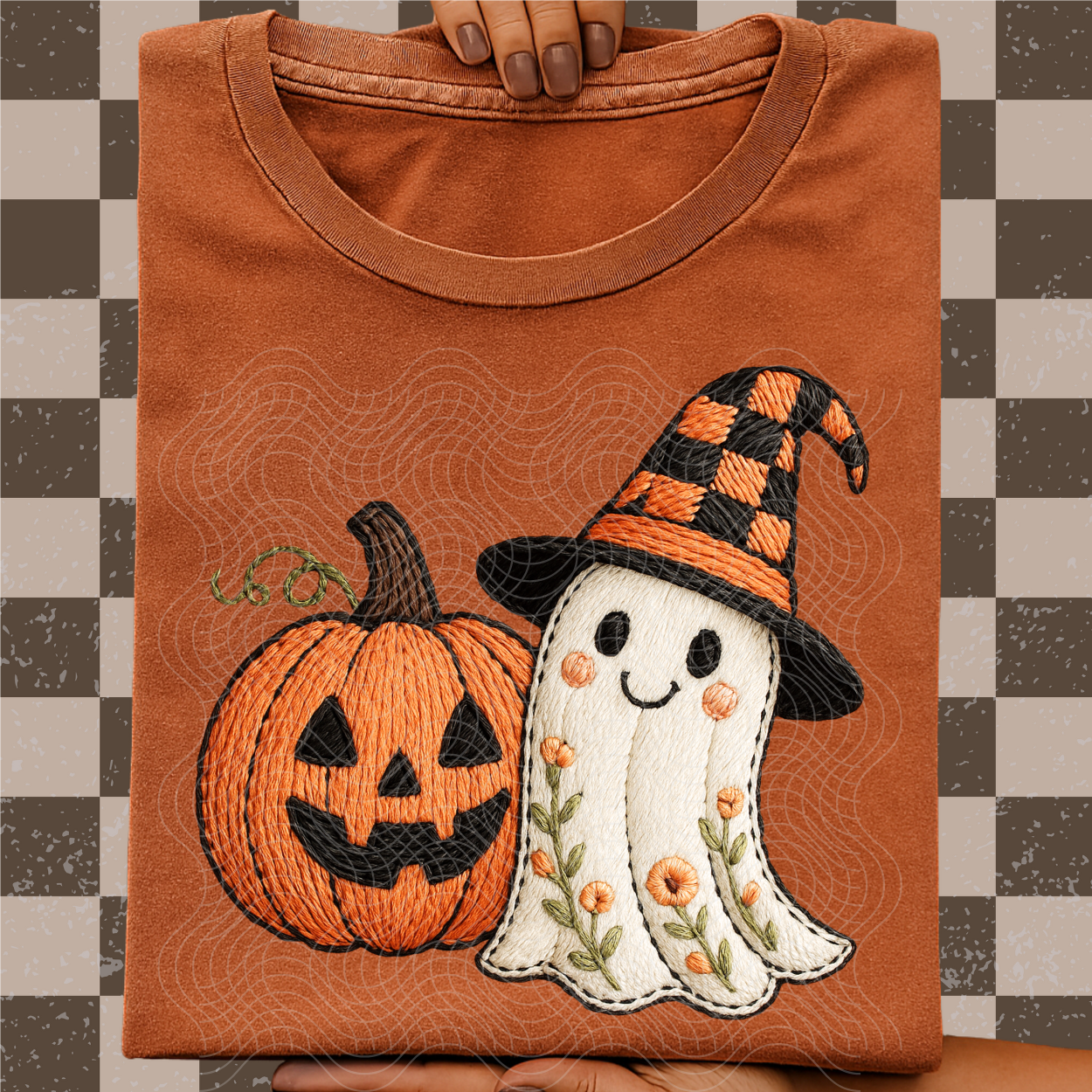 YARN GHOST PUMPKIN - DTF TRANSFER