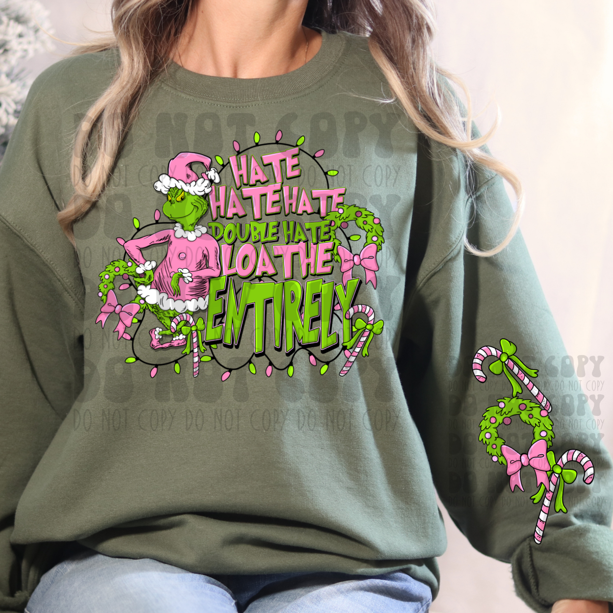 HATE HATE HATE W/ SLEEVE - DTF TRANSFER