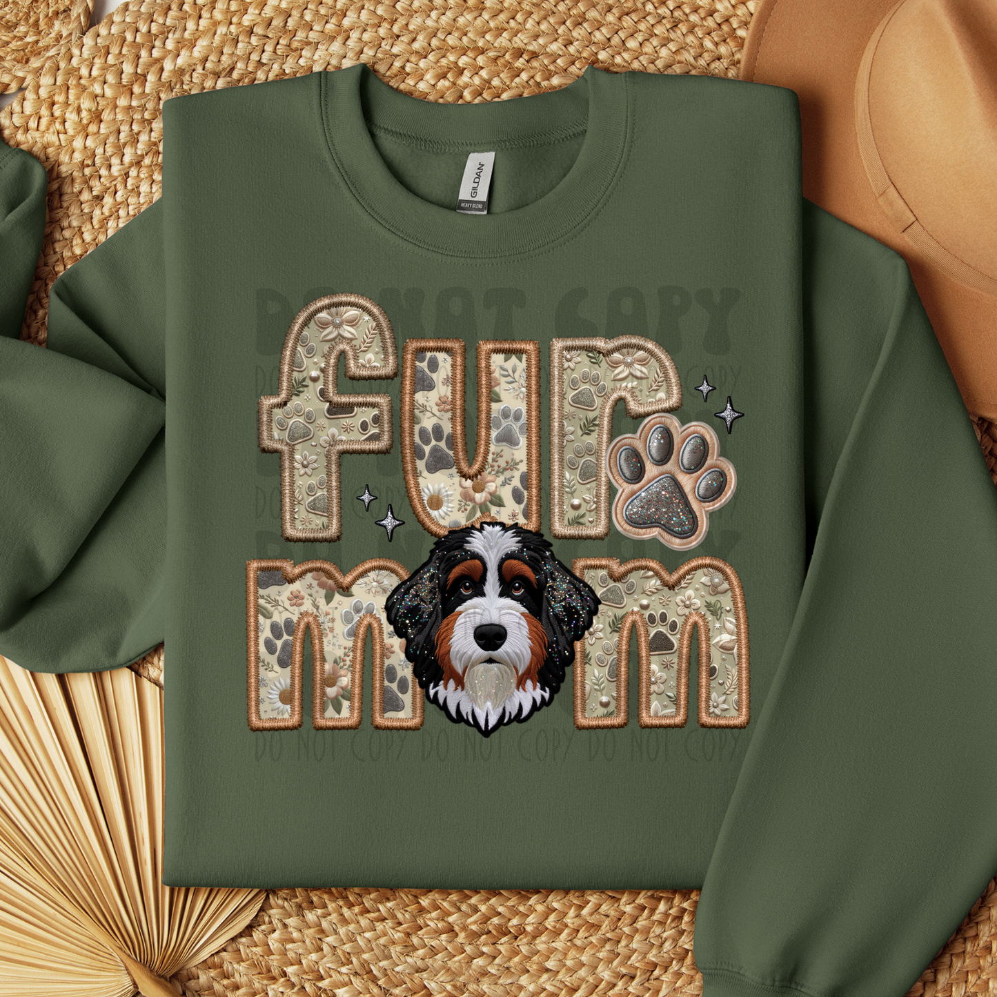 FUR MOM, BERNADOODLE - FAUX EMBROIDERY - DTF TRANSFER