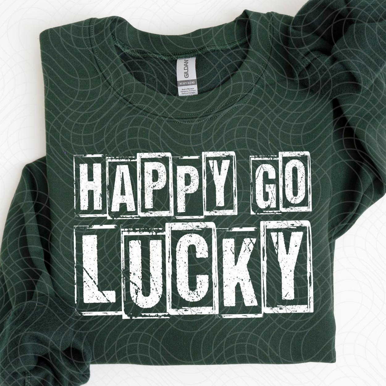 HAPPY GO LUCKY WHITE - DTF TRANSFER