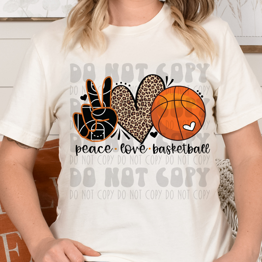 PEACE LOVE BASKETBALL - DTF TRANSFER