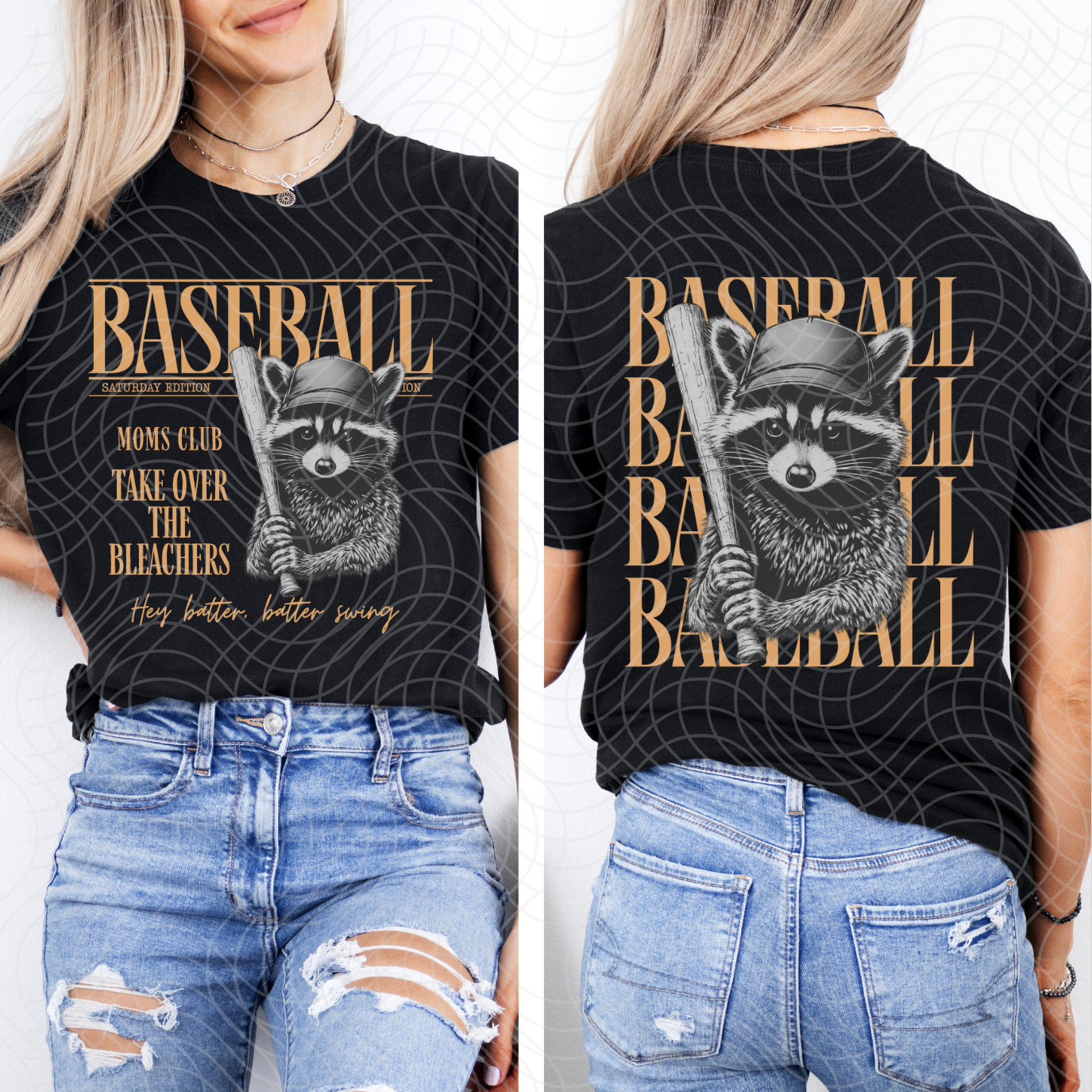 BASEBALL TAN - FRONT AND BACK - DTF TRANSFER