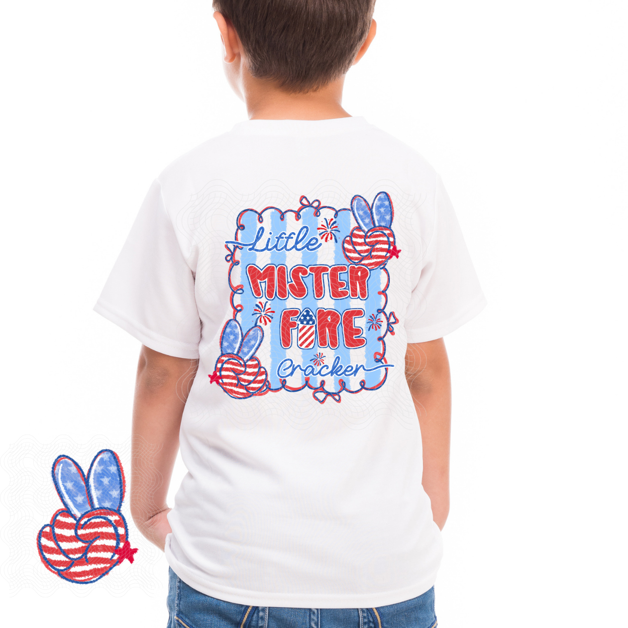 LITTLE MISTER FIRECRACKER W/ POCKET - DTF TRANSFER