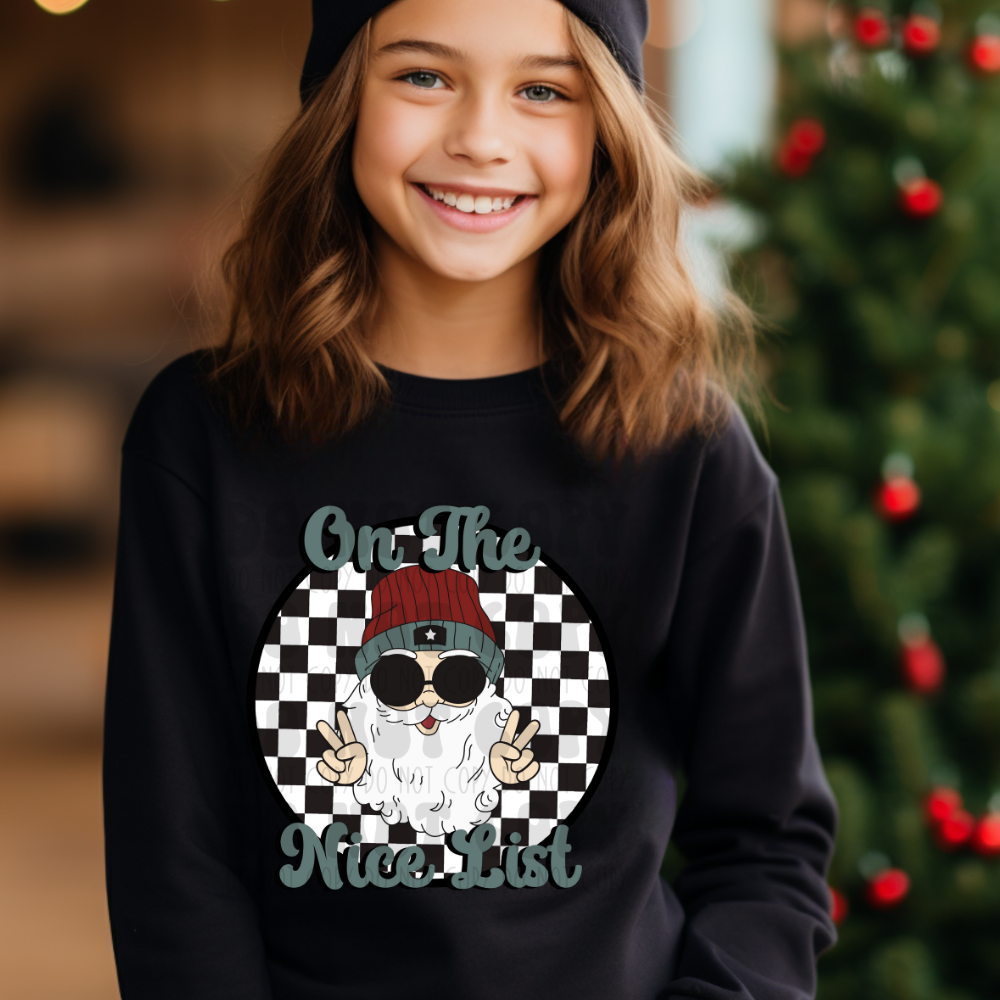 GROOVY SANTA - ON THE NICE LIST - DTF TRANSFER