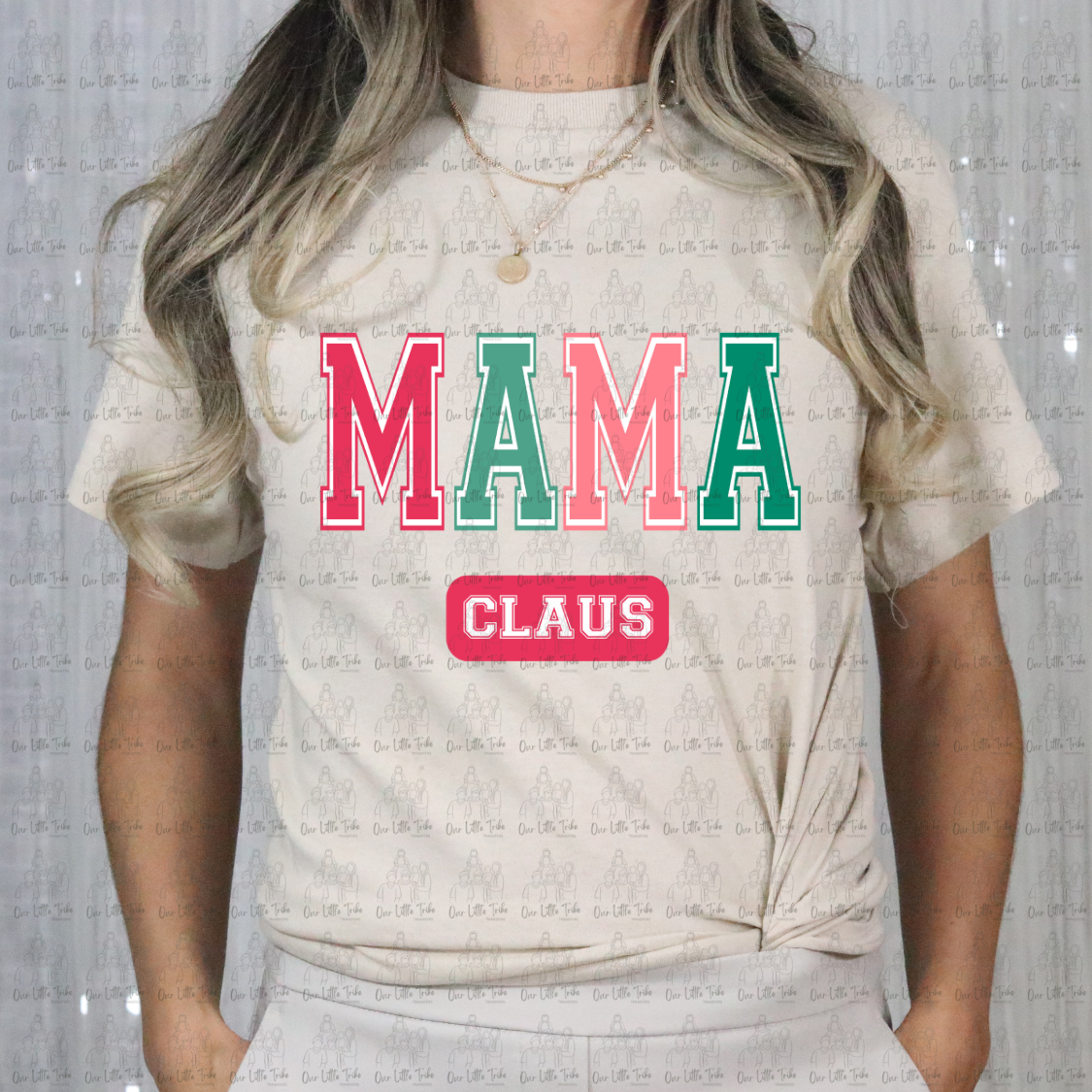 VARSITY MAMA CLAUS RED/TEAL/PINK/GREEN - DTF TRANSFER