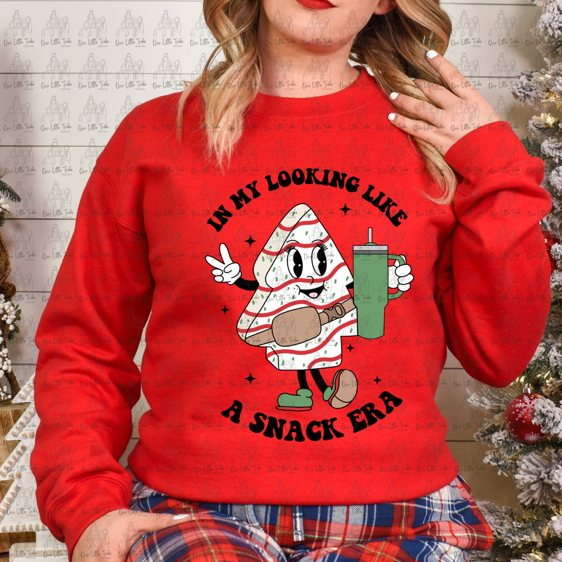 SNACK ERA TREE CAKE GREEN CUP RETRO FONT - DTF TRANSFER