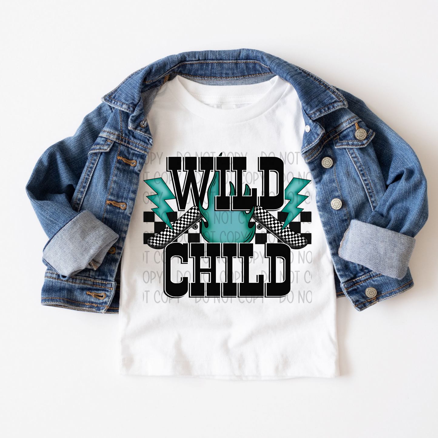 WILD CHILD BLUE - DTF TRANSFER