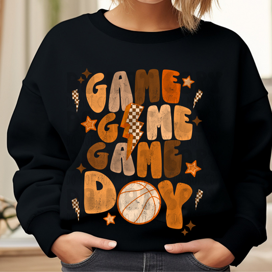 GAME STACKED DAY BASKETBALL BROWNS DISTRESSED - DTF TRANSFER
