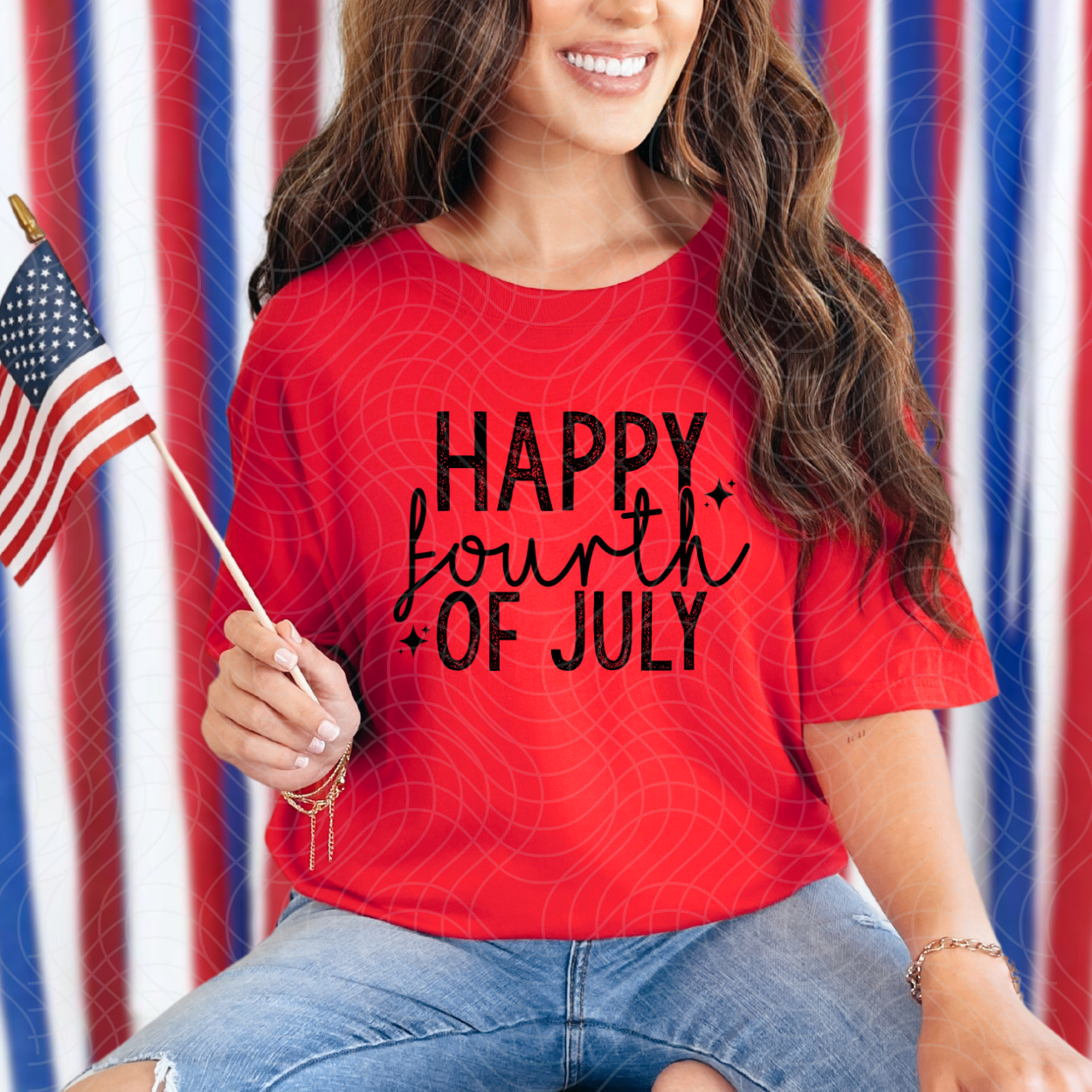 HAPPY FOURTH - DTF TRANSFER