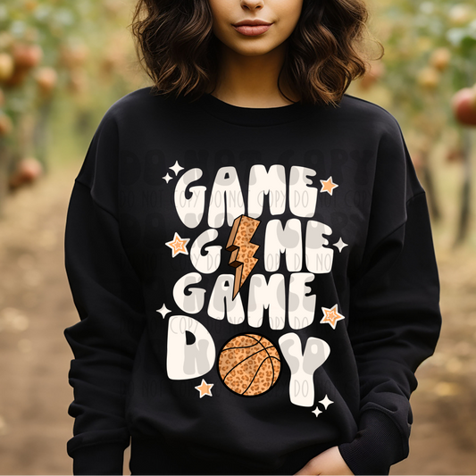 GAME STACKED DAY BASKETBALL WHITE NO DISTRESS - DTF TRANSFER