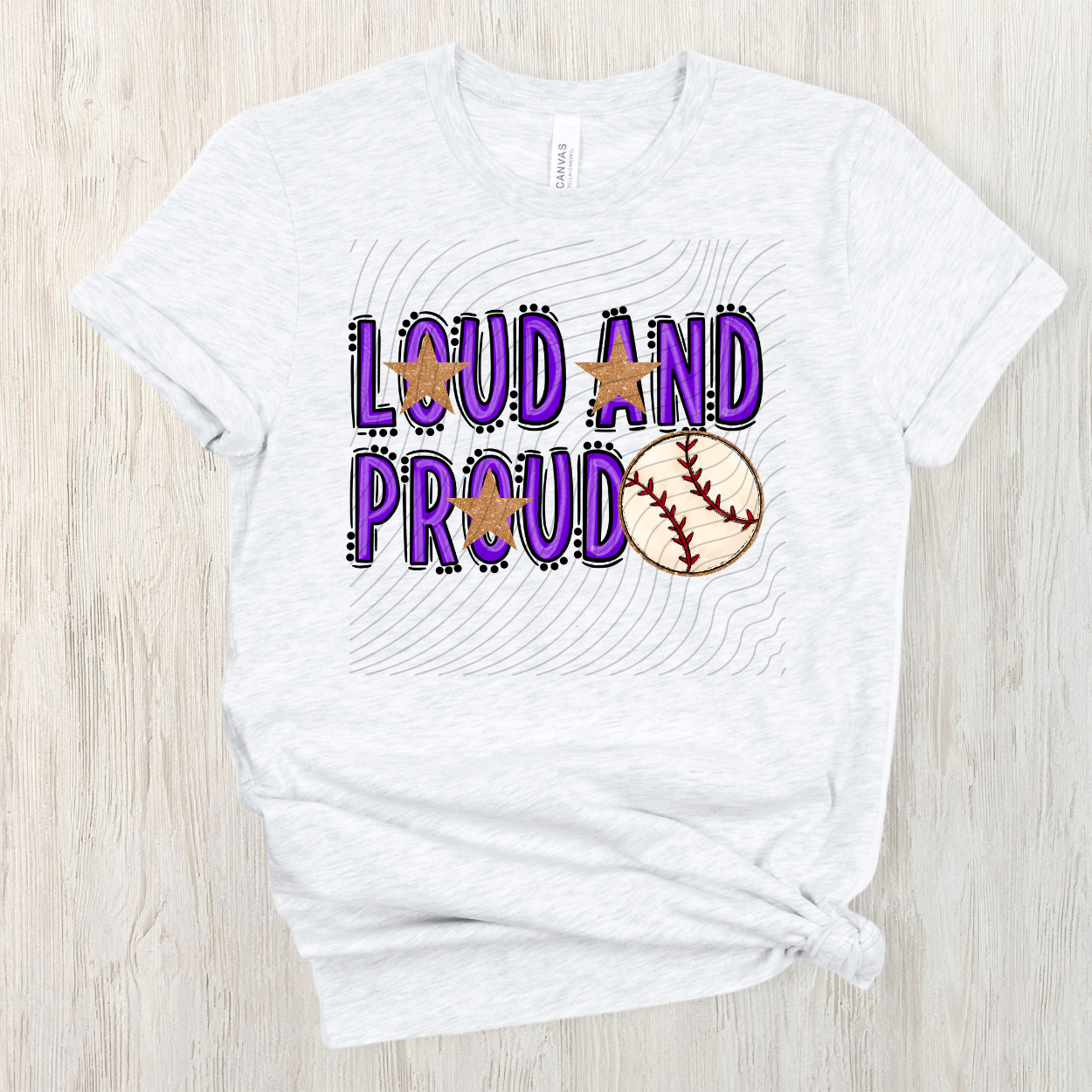 BASEBALL LOUD AND PROUD, PURPLE - DTF TRANSFER