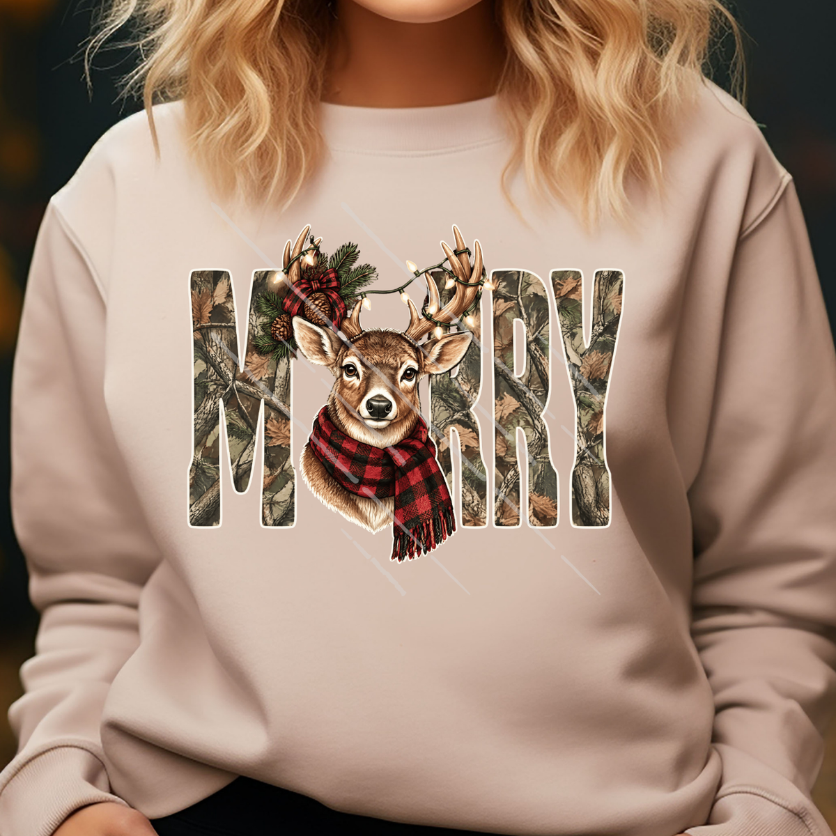 CAMO MERRY DEER - DTF TRANSFER