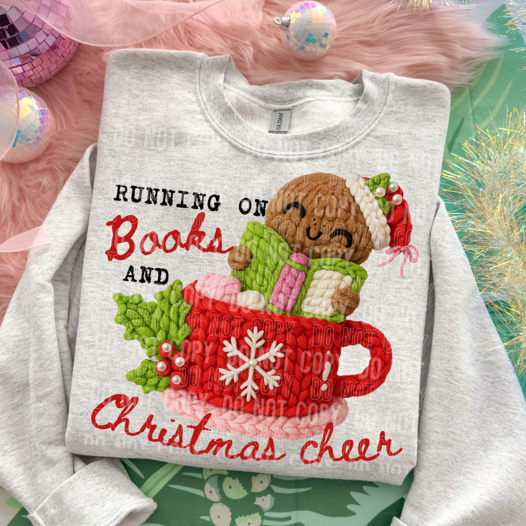 FAUX YARN BOOKS AND CHRISTMAS CHEER - DTF TRANSFER