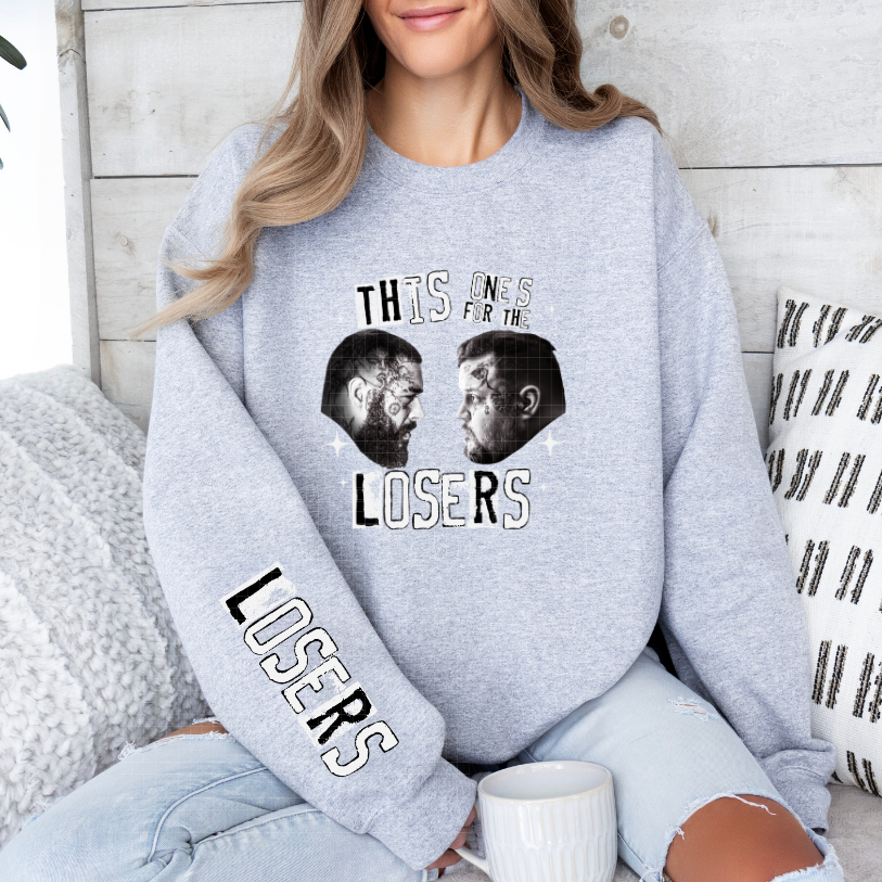 LOSERS WHT W/ SLEEVE - DTF TRANSFER