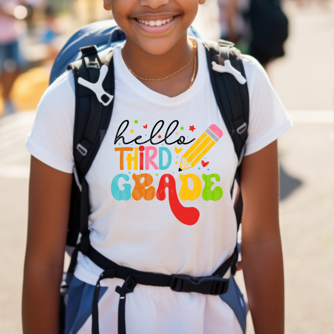HELLO THIRD GRADE - DTF TRANSFER
