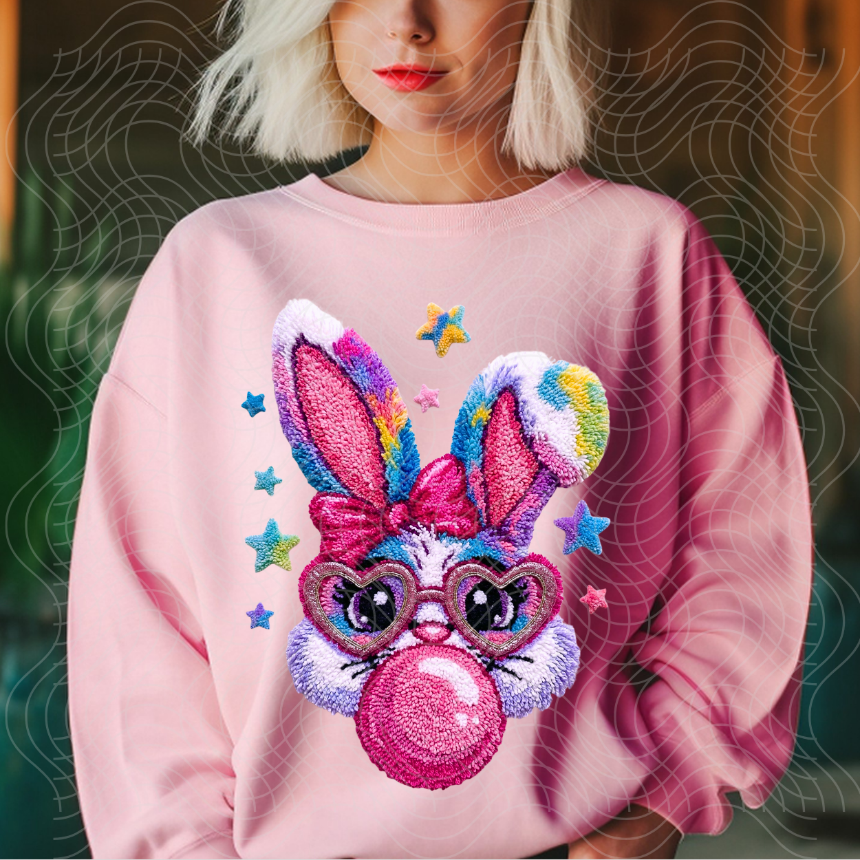 CHENILLE BUNNY BUBBLE - DTF TRANSFER