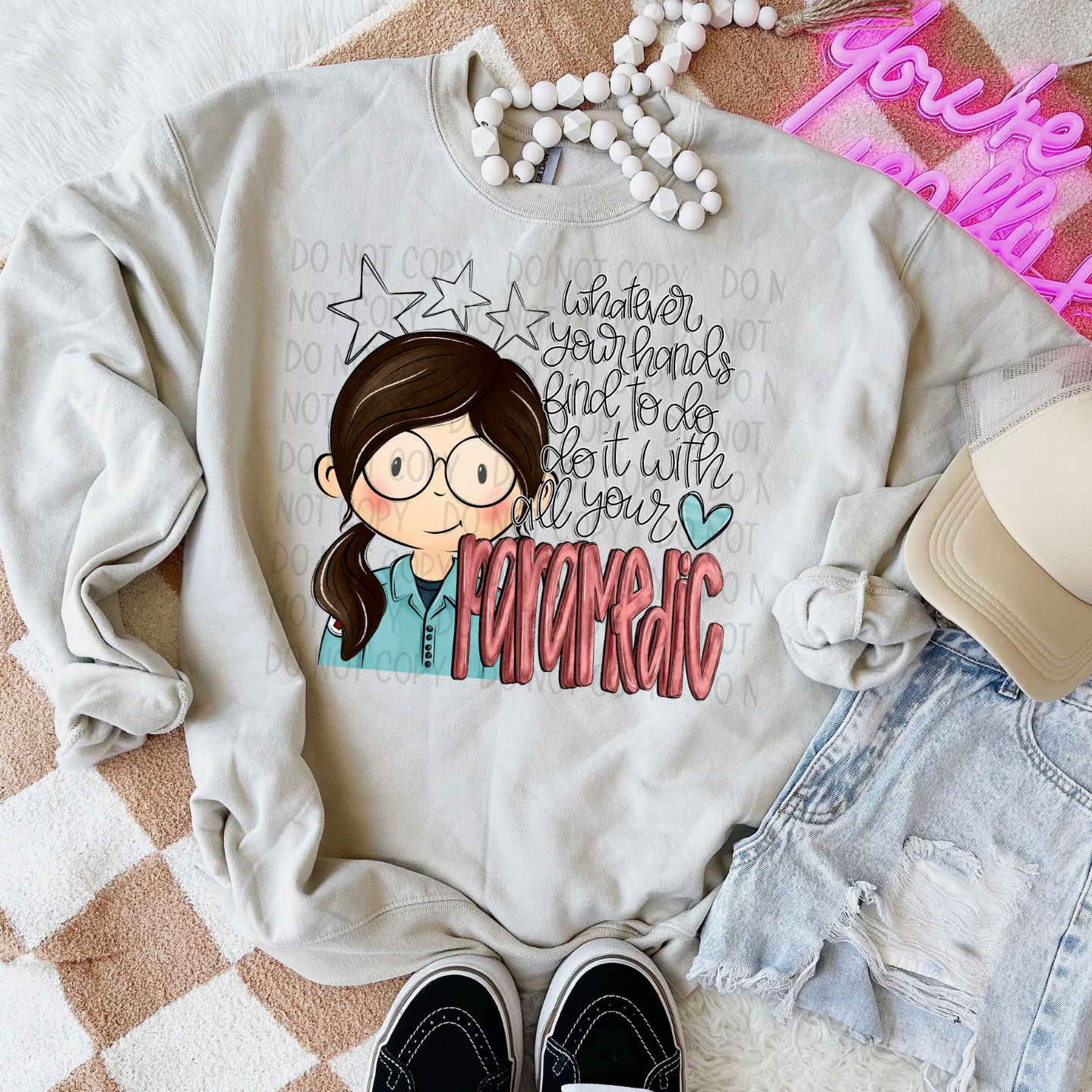 DO IT WITH ALL YOUR HEART PARAMEDIC, DARK HAIR - DTF TRANSFER