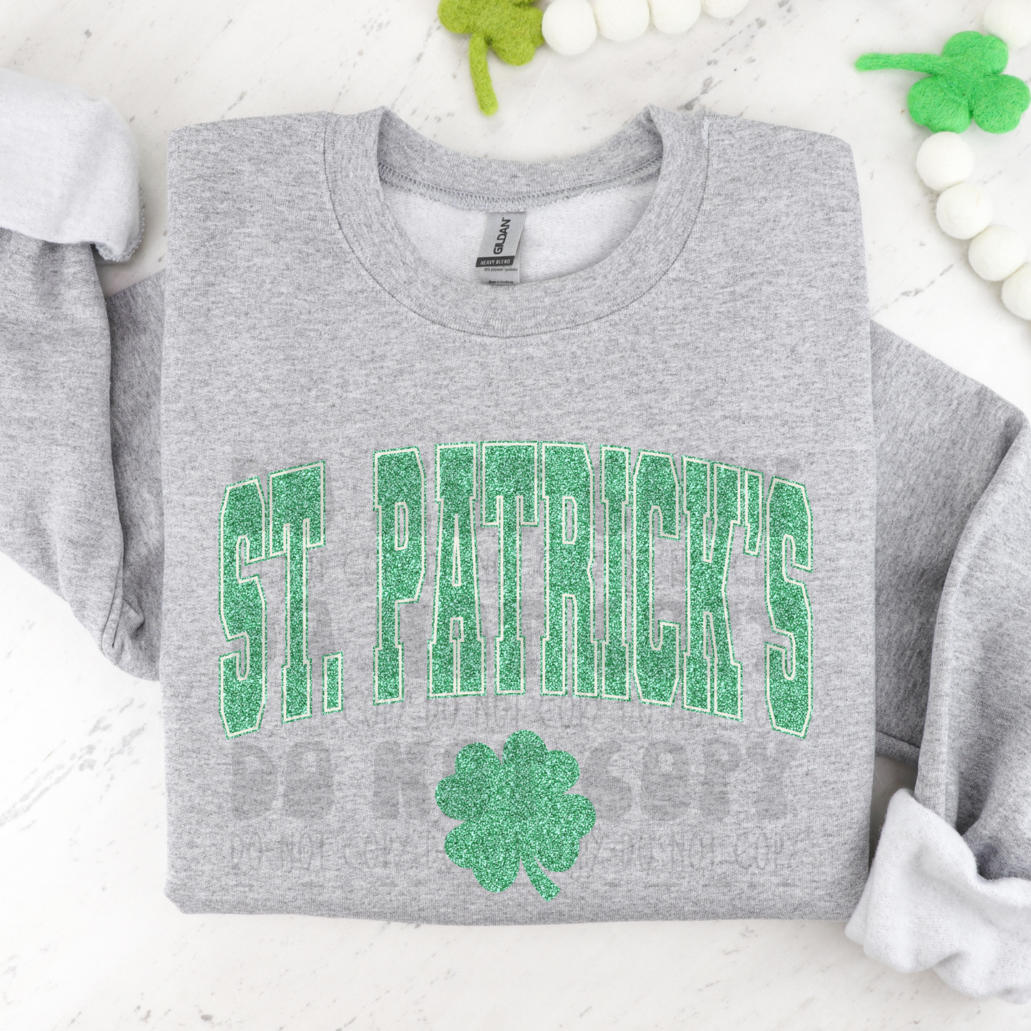ST PATRICKS LIGHTER GREEN FAUX GLITTER - DTF TRANSFER