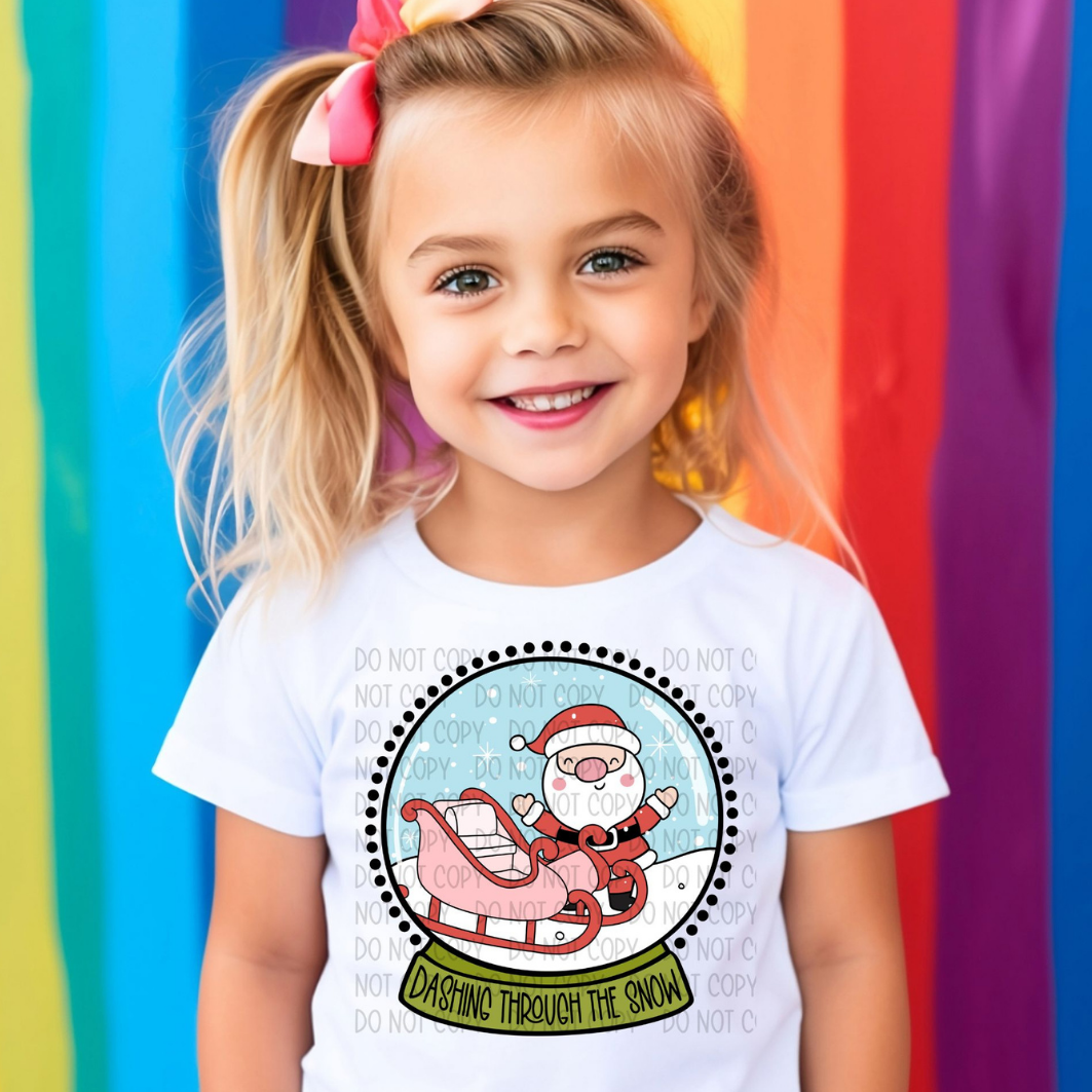 DASHING THROUGH THE SNOW GLOBE - DTF TRANSFER