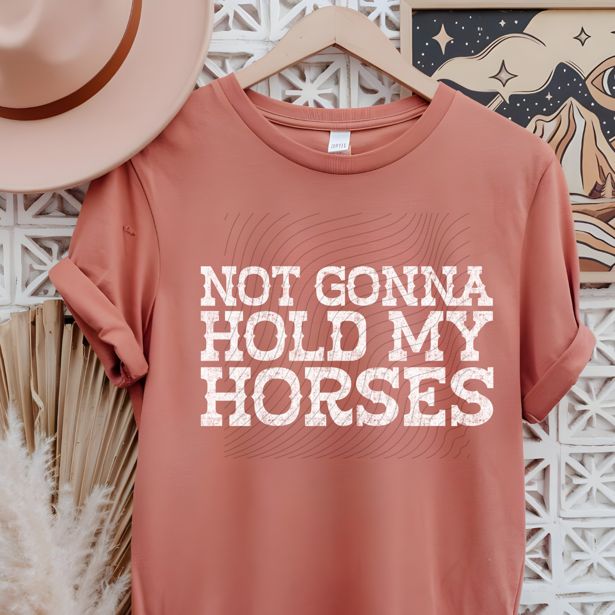 HORSES DISTRESSED WHITE TEXT - DTF TRANSFER