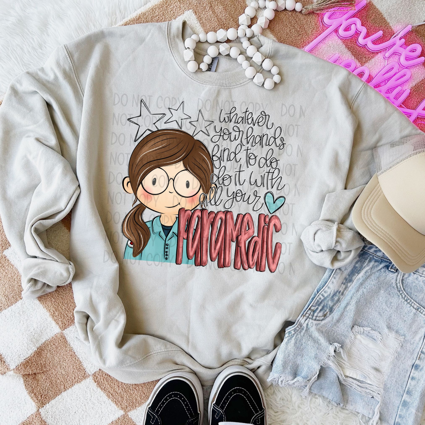 DO IT WITH ALL YOUR HEART PARAMEDIC, BROWN HAIR - DTF TRANSFER