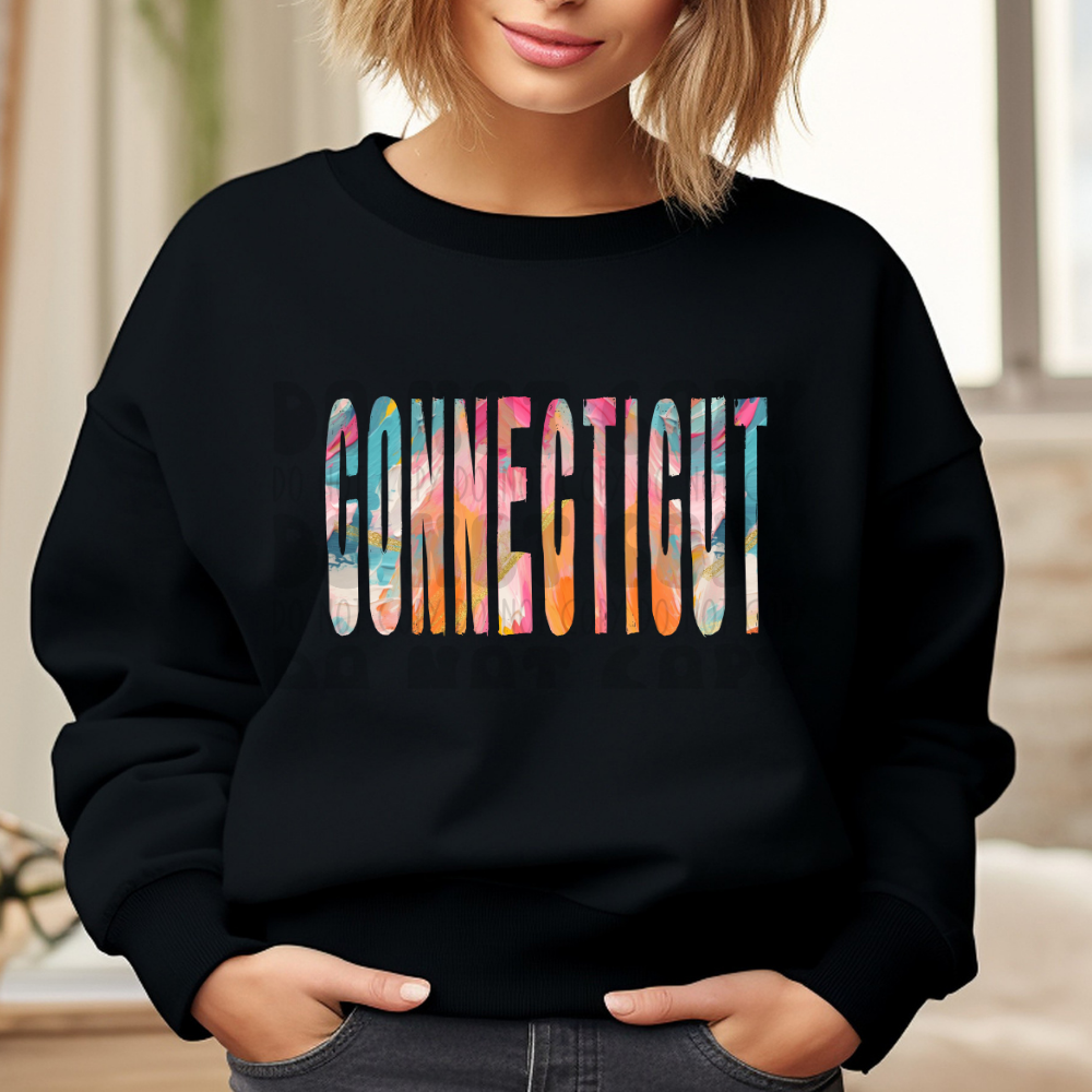 CONNECTICUT BRUSHSTROKES - DTF TRANSFER