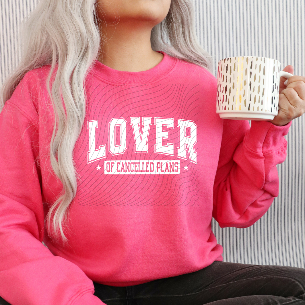 LOVER OF CANCELLED PLANS, WHITE - DTF TRANSFER
