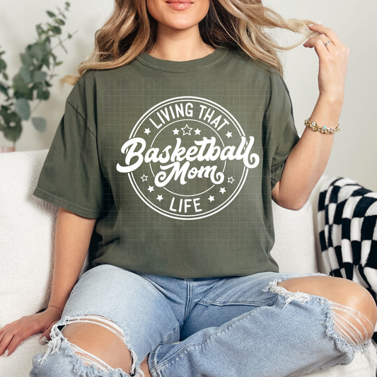 LIVING THAT BASKETBALL MOM LIFE WHT - DTF TRANSFER