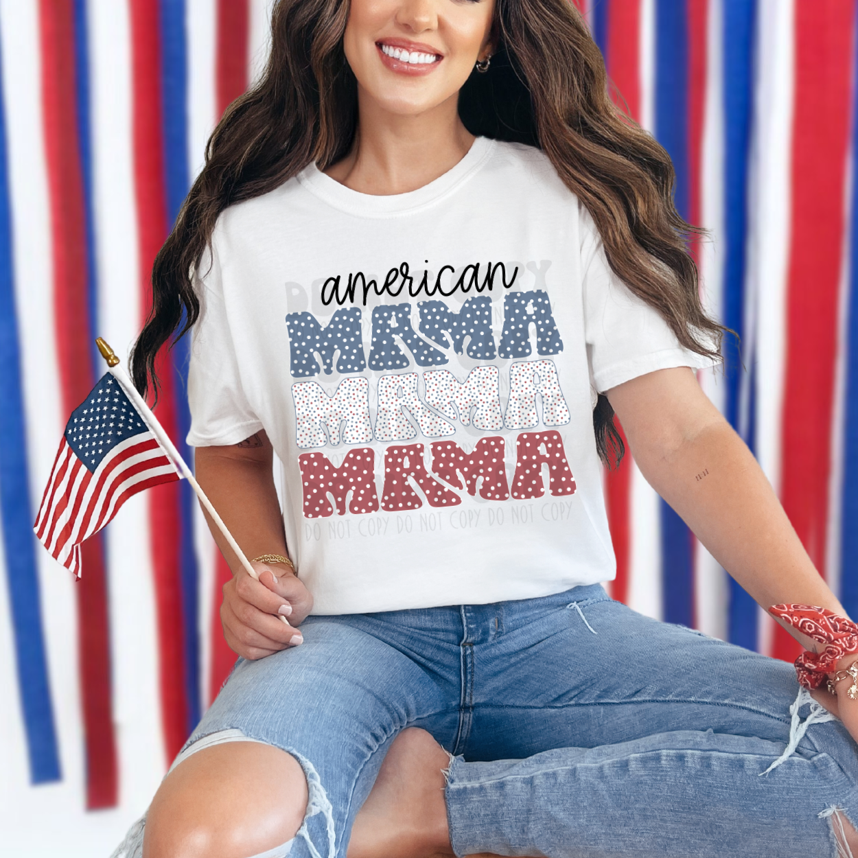AMERICAN MAMA POLKA DOT - DTF TRANSFER