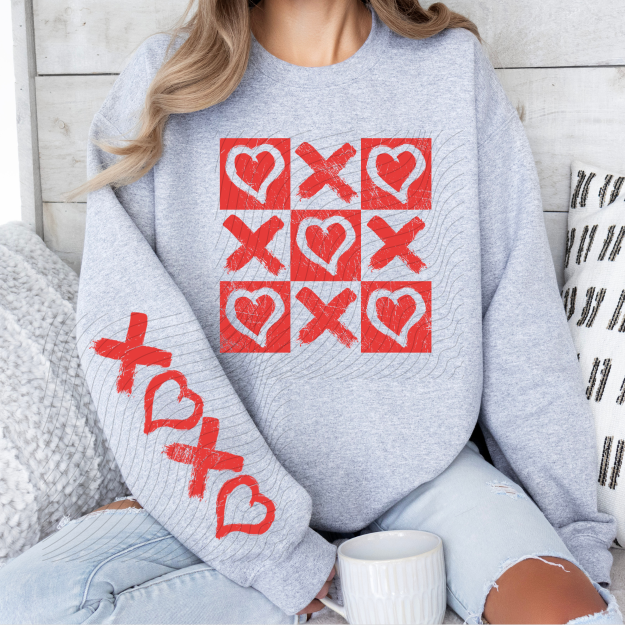 RED XO XO W/ SLEEVE - DTF TRANSFER